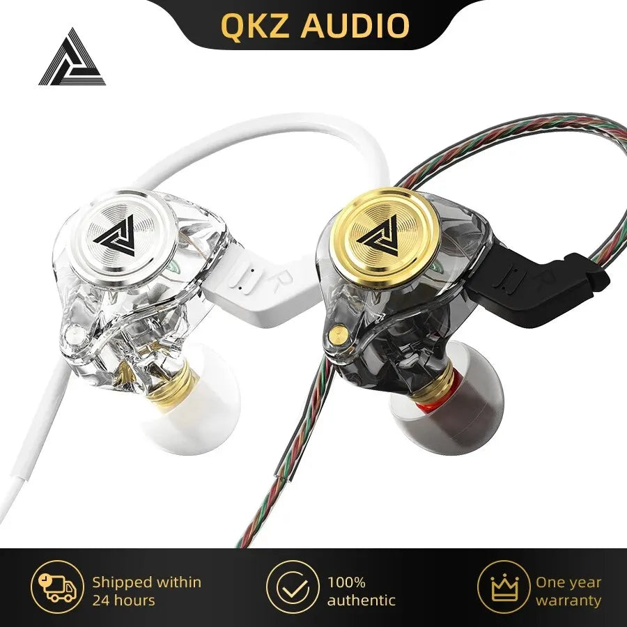 Fone de Ouvido QKZ AK3 com Microfone - HiFi Bass Stereo - Para Celular e PC