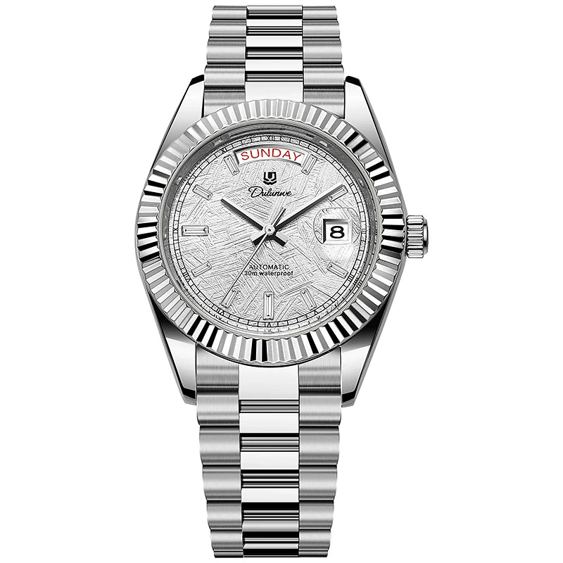 Relógio Business Style Automático 41mm - Mecânico 3ATM Calendário Completo Luxo