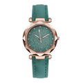 Relógio Feminino Starry Sky - Pulseira de Couro Strass Quartzo Casual