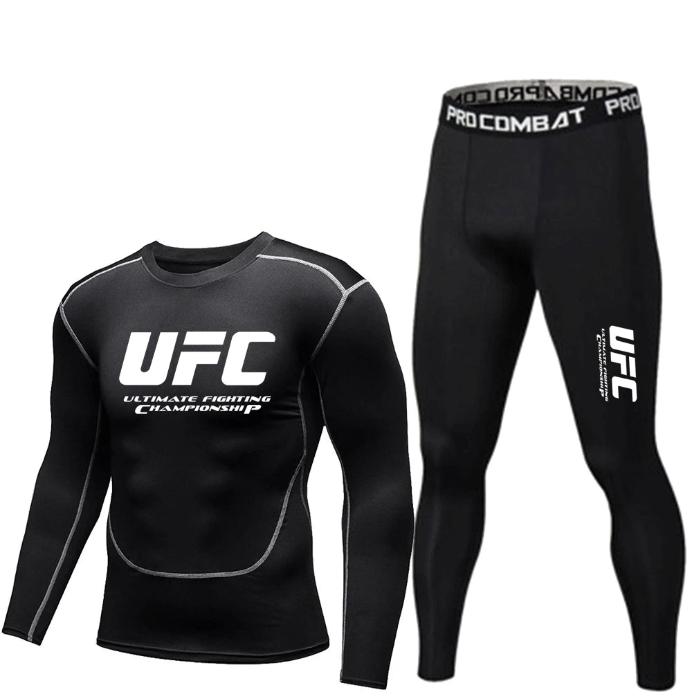 Conjunto Masculino Manga Longa Esportivo – Camiseta + Calça Secagem Rápida MMA
