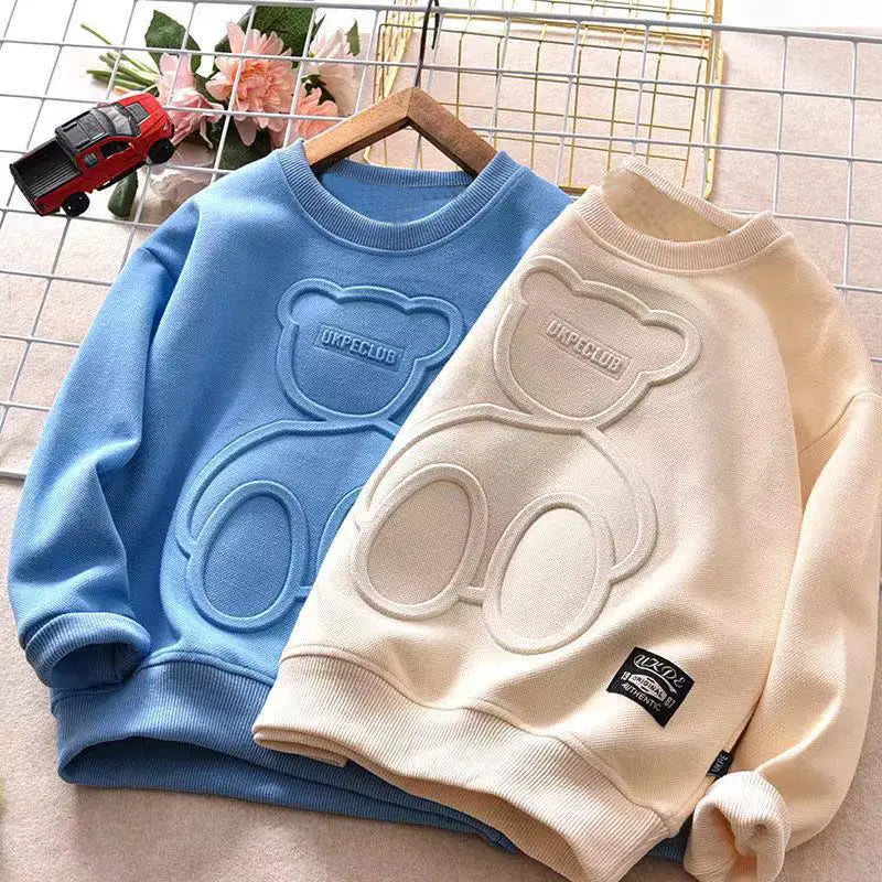 Moletom Infantil Masculino Manga Longa Estampa Relevo – Estilo Coreano