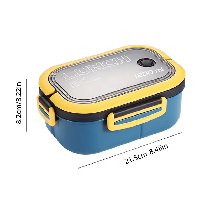 Marmita Portátil 2 Andares com Talheres - Pote para Alimentos e Frutas