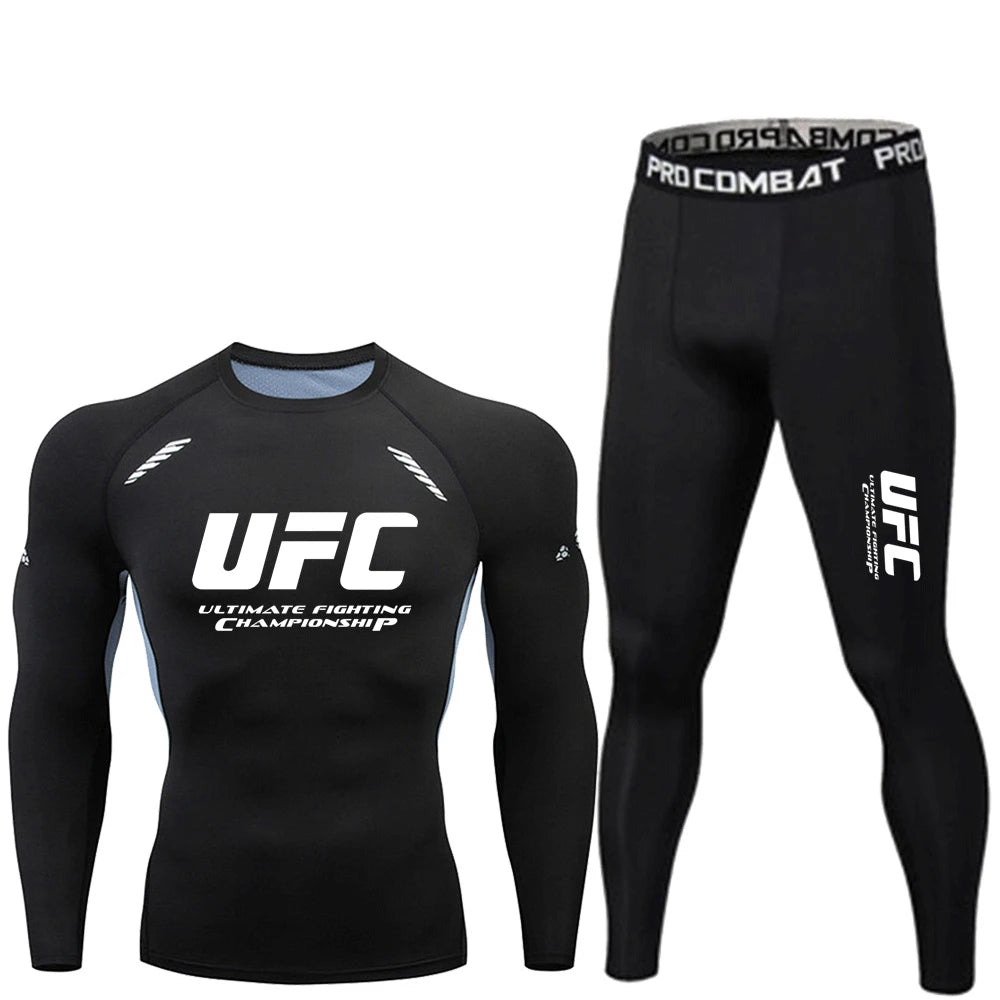 Conjunto Masculino Manga Longa Esportivo – Camiseta + Calça Secagem Rápida MMA