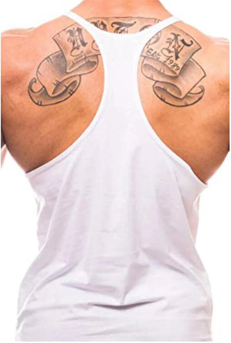 Regata Cavada Masculina Fitness Y-Back - Bodybuilding e Musculação