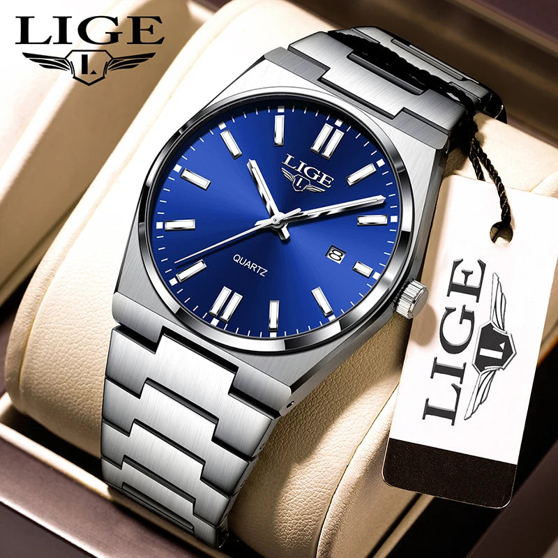 Relógio Masculino LIGE - Quartzo Luminoso - Aço Inoxidável - 4 Cores