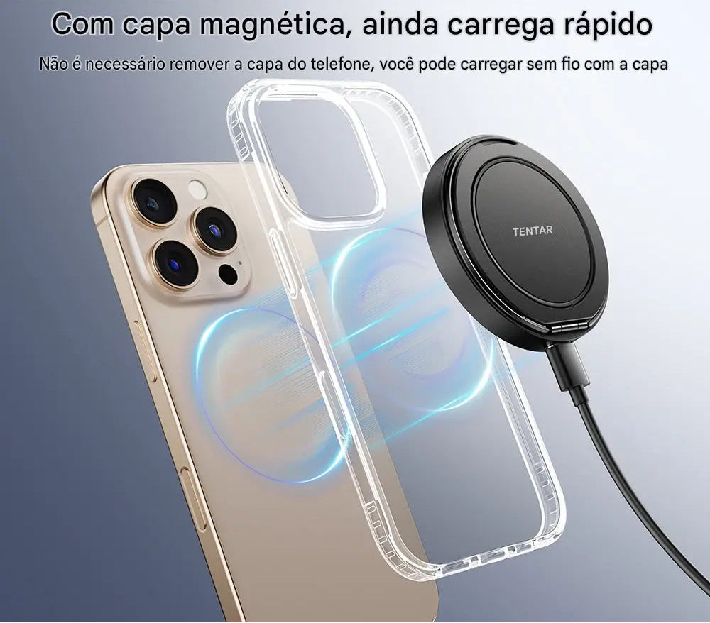 Carregador Sem Fio Magnético Essager 15W - Suporte para iPhone 16 15 14 13 Pro Max AirPods