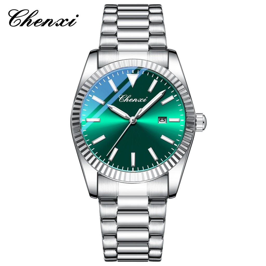 Relógio CHENXI Business Aço Inoxidável - Quartzo 3ATM Luminoso Calendário Luxo