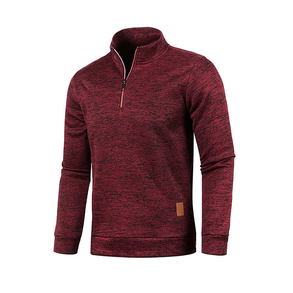 Moletom Masculino Gola Alta com Meio Zíper | Casual Outono/Inverno