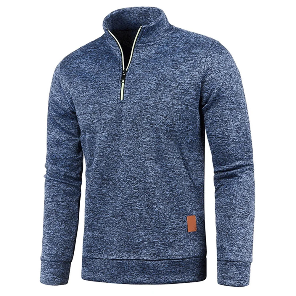 Moletom Masculino Gola Alta com Meio Zíper | Casual Outono/Inverno