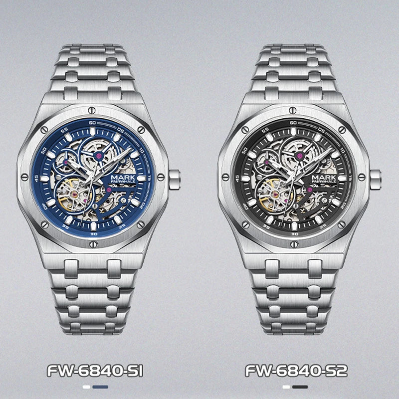 Relógio FAIRWHALE Automático Skeleton - Mecânico Tourbillon 3ATM Aço Inoxidável Luminoso