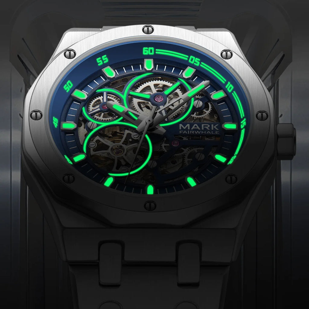 Relógio FAIRWHALE Automático Skeleton - Mecânico Tourbillon 3ATM Aço Inoxidável Luminoso