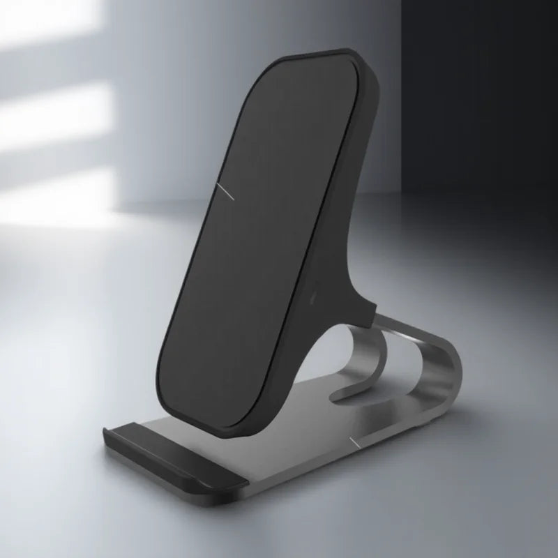 Suporte Carregador Wireless Qi 10W 7.5W 5W - Base de Carregamento Rápido 2 Bobinas Antiderrapante