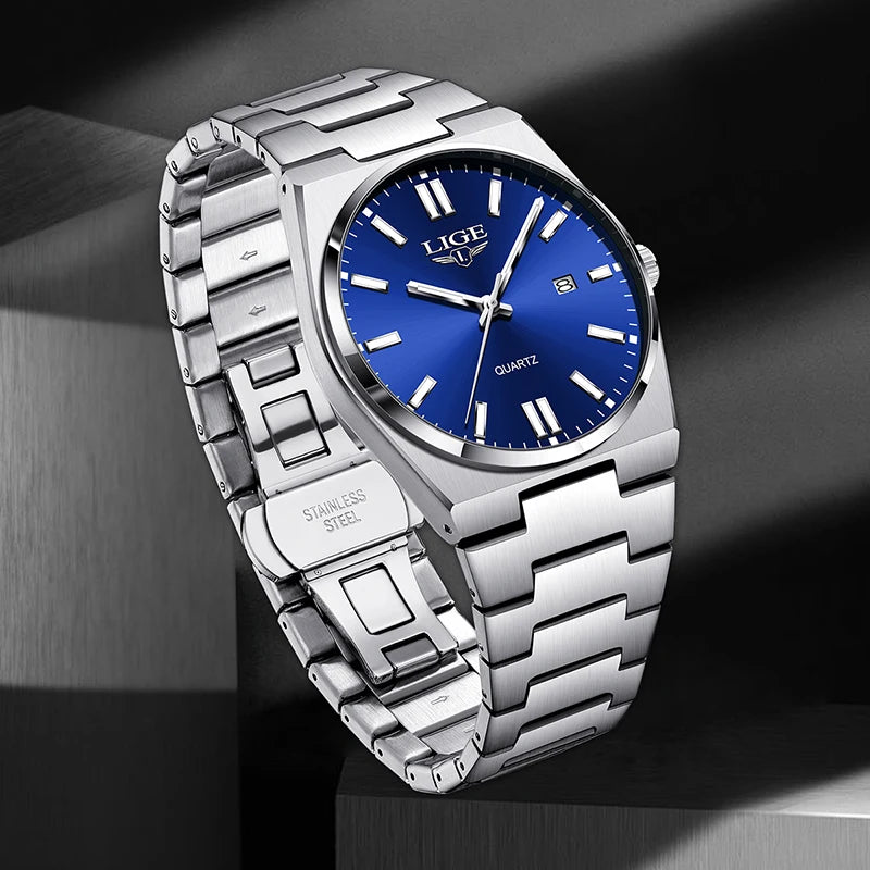 Relógio Masculino LIGE - Quartzo Luminoso - Aço Inoxidável - 4 Cores