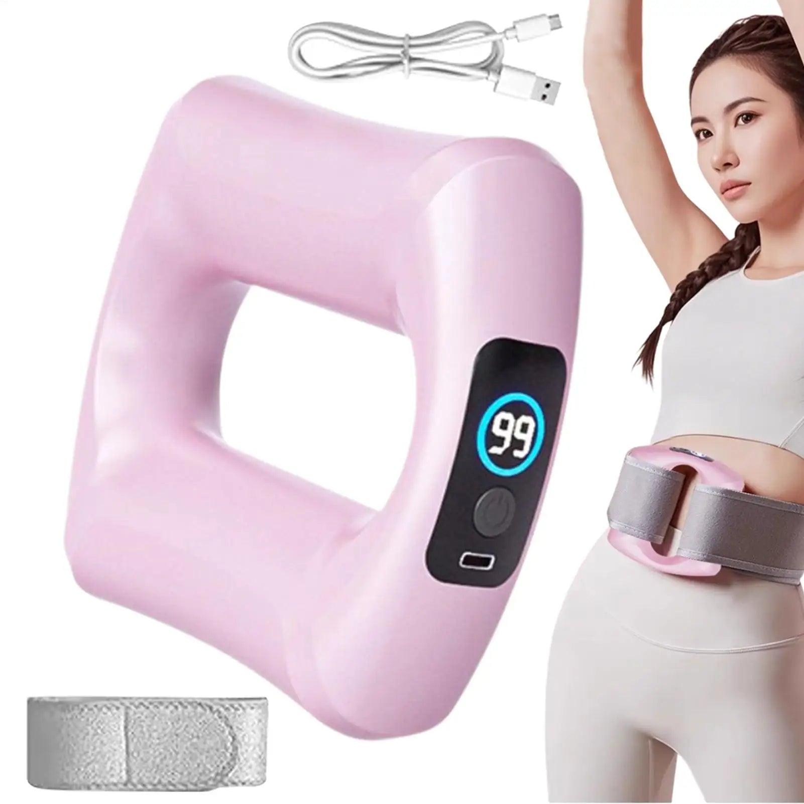 Massageador Corporal de Percussão - Anel Fáscia Vibratório Fitness Queima Gordura Relaxamento Muscular