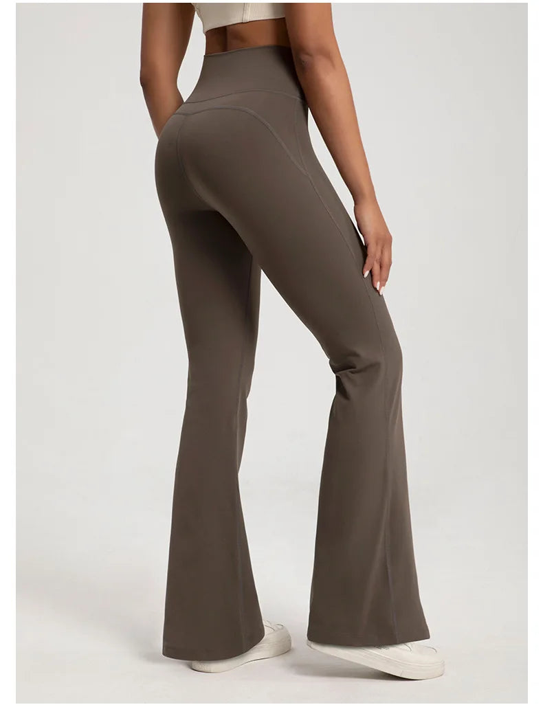Calça Flare Feminina Cintura Alta – Yoga Corrida Fitness Sem Costura