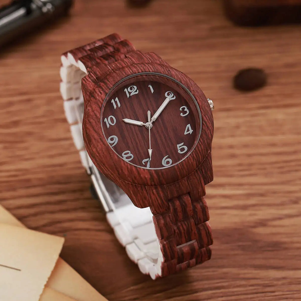 Relógio Feminino Casual Padrão Madeira - Quartzo - 5 Cores