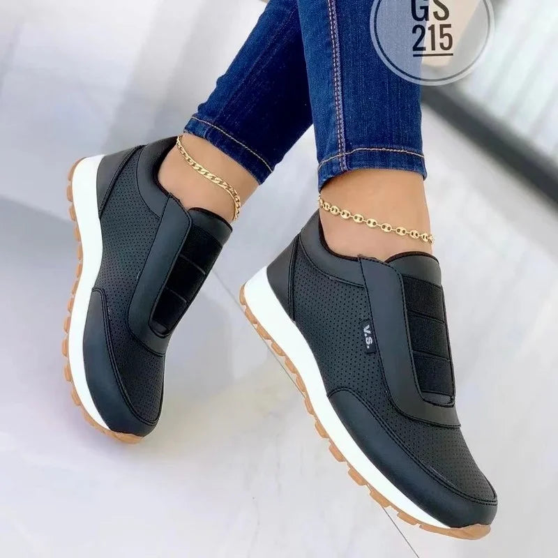 Tênis Feminino Plataforma Slip-On | Respirável | Leve e Confortável | 3 Cores | Nº 36 ao 43
