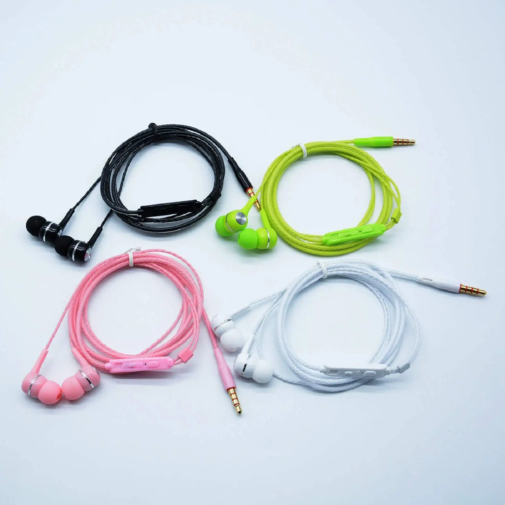 Fone de Ouvido com Fio 3.5mm - HiFi Bass Stereo com Microfone - Para Celular e PC