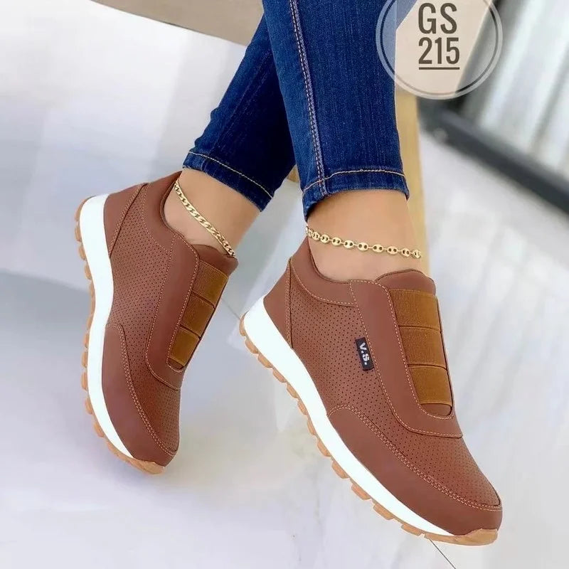 Tênis Feminino Plataforma Slip-On | Respirável | Leve e Confortável | 3 Cores | Nº 36 ao 43