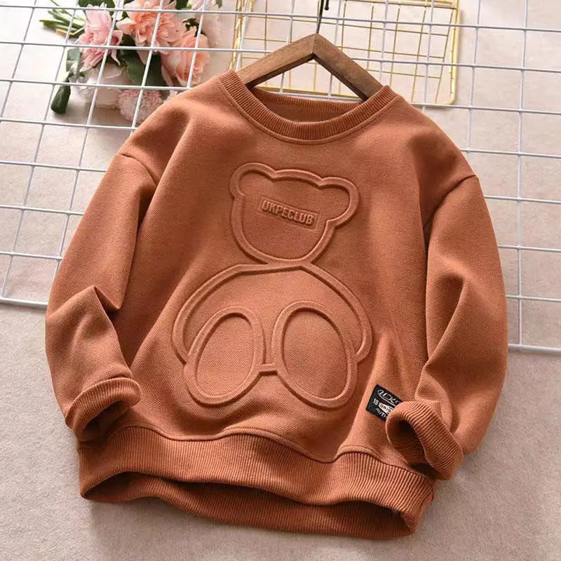 Moletom Infantil Masculino Manga Longa Estampa Relevo – Estilo Coreano