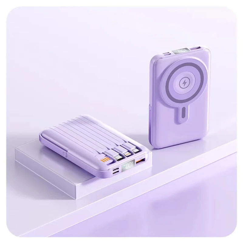 Power Bank Magnético 10000mAh 22.5W - Carregamento Sem Fio Rápido Portátil
