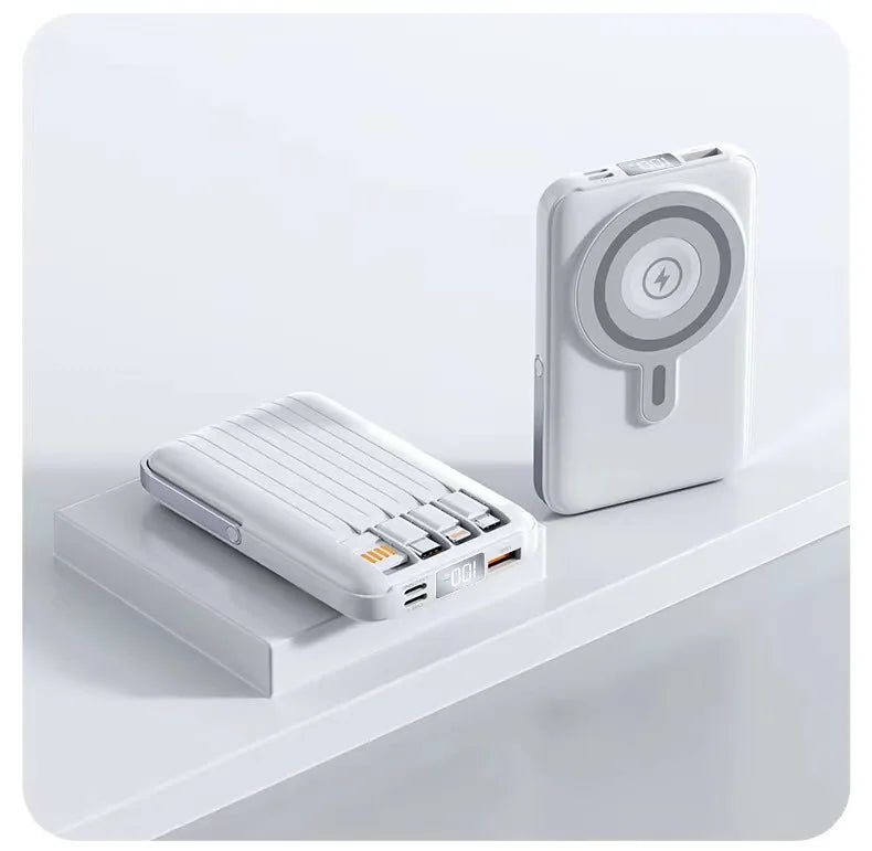 Power Bank Magnético 10000mAh 22.5W - Carregamento Sem Fio Rápido Portátil