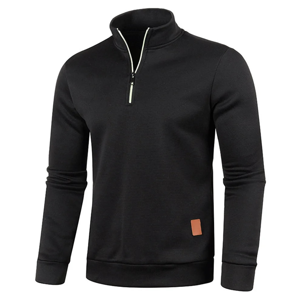 Moletom Masculino Gola Alta com Meio Zíper | Casual Outono/Inverno