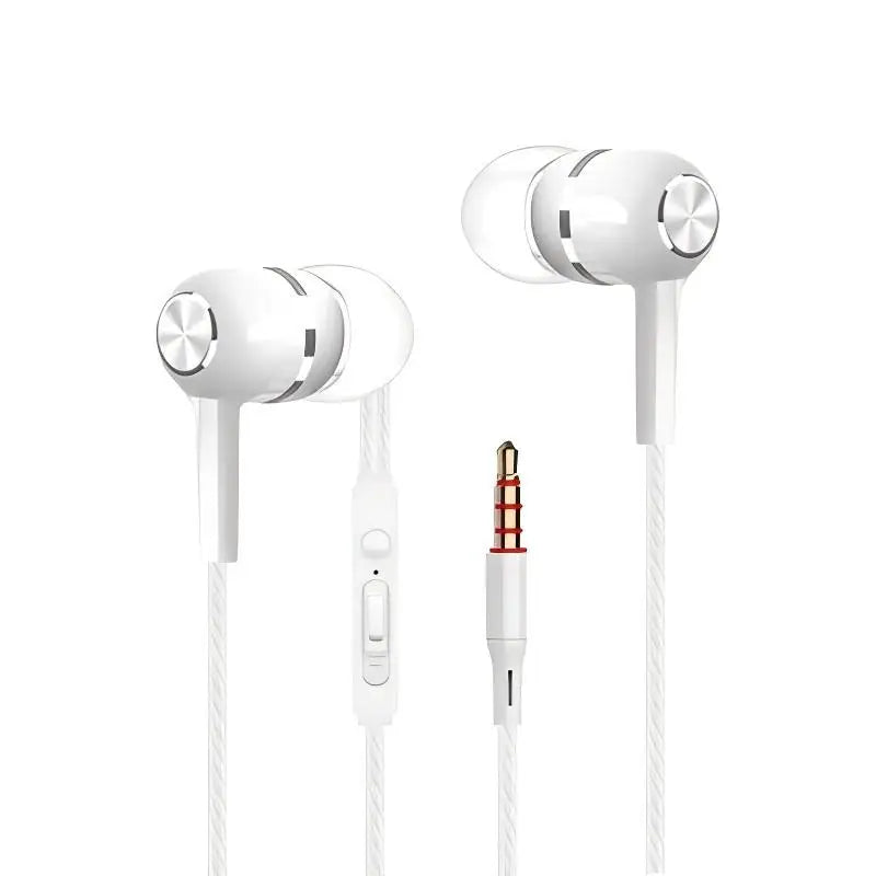 Fone de Ouvido com Fio 3.5mm - HiFi Bass Stereo com Microfone - Para Celular e PC