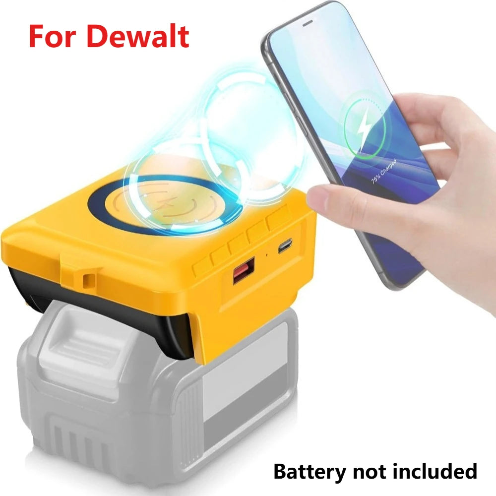 Adaptador USB para Baterias 18V Makita/Dewalt/Milwaukee - Power Bank Portátil com Type-C