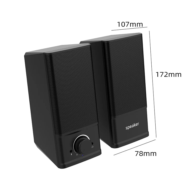 Caixa de Som USB SUOLIQI - 2 Alto-falantes Estéreo para PC Desktop Notebook e Celular