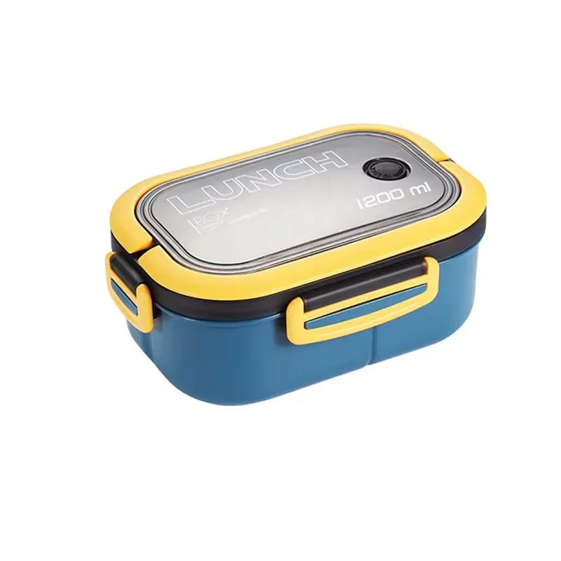 Marmita Portátil 2 Andares com Talheres - Pote para Alimentos e Frutas