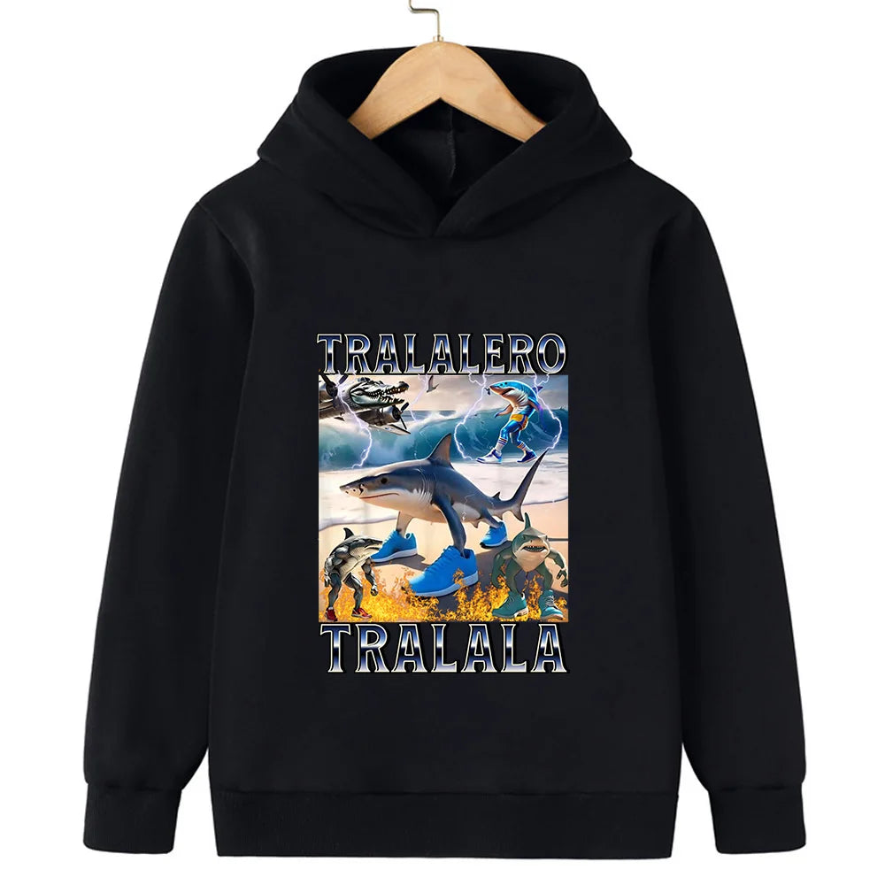 Moletom Infantil com Capuz | Estampa Italian Brainrot | Personagens 2D | Outono/Inverno