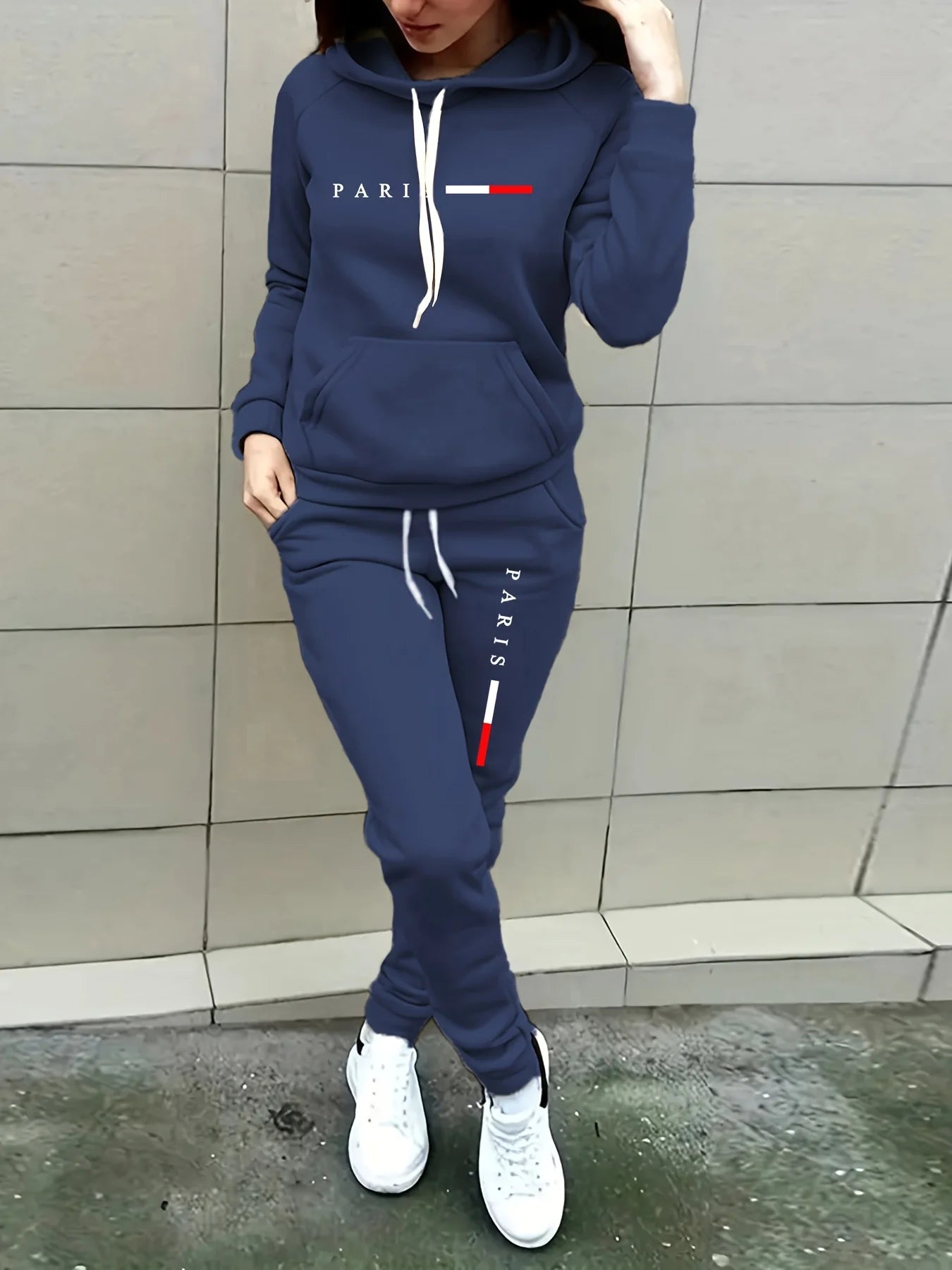 Conjunto Moletom com Capuz + Calça | Two-Piece Set Casual Retrô | Outono/Inverno