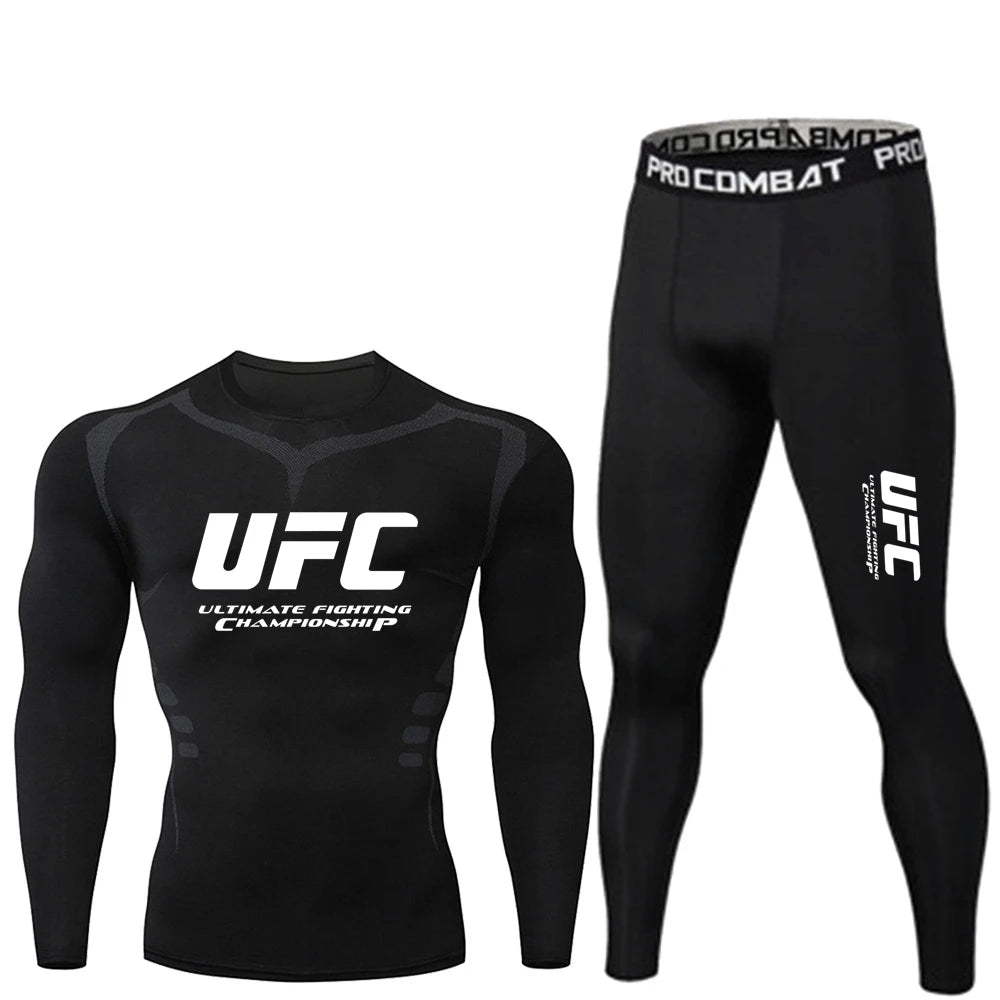 Conjunto Masculino Manga Longa Esportivo – Camiseta + Calça Secagem Rápida MMA