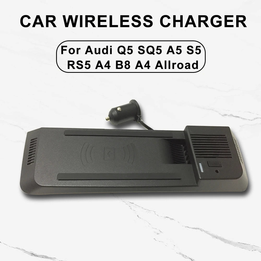 Carregador Sem Fio 15W para Audi A4 A5 Q5 - Suporte com Base de Carregamento Rápido Original