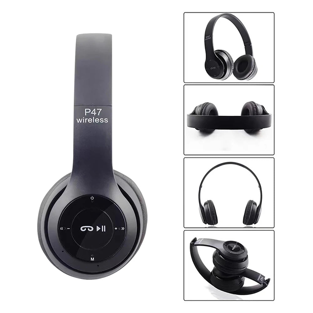 Headphone Infantil Bluetooth P47 - Estéreo Dobrável com Microfone - Suporte Cartão SD