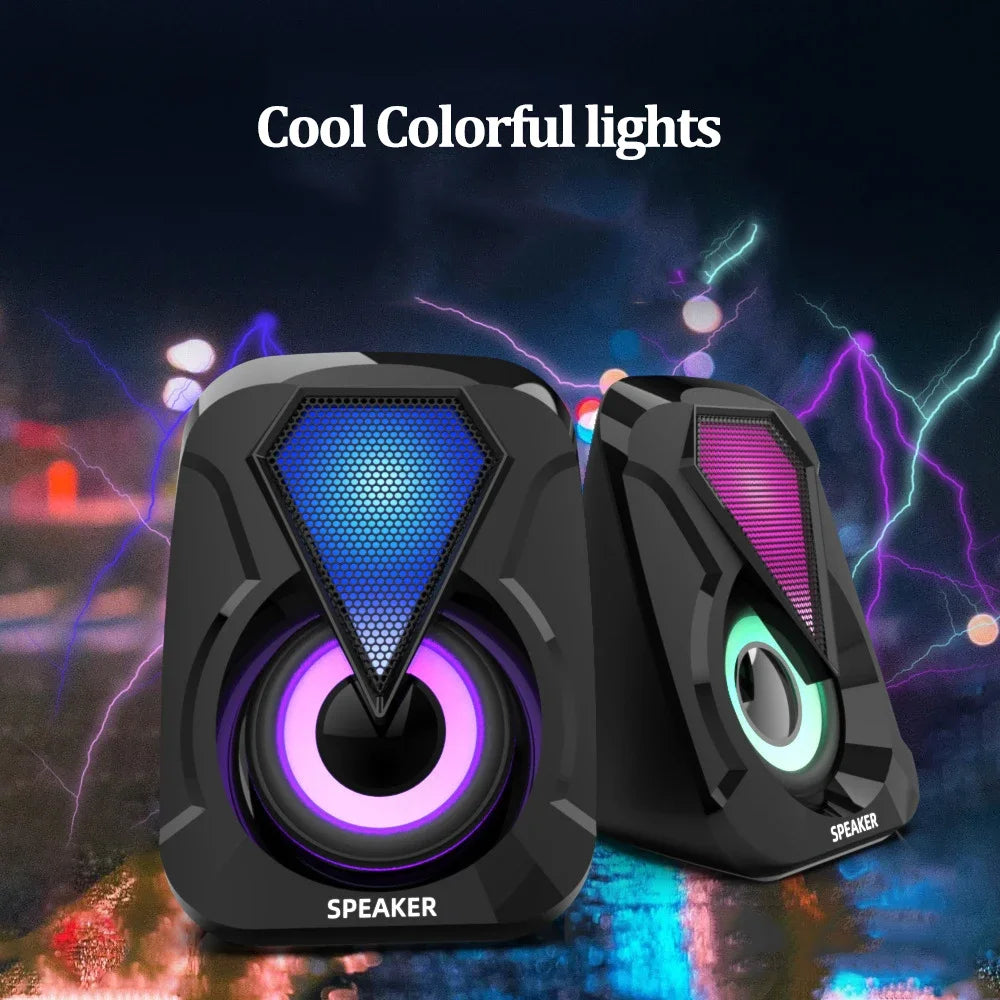 Caixa de Som para PC com Subwoofer e LED RGB | USB | 6W