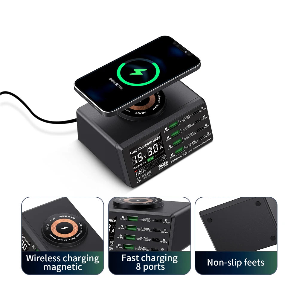 Carregador Rápido Multi-Portas MEGA-IDEA 110W com QC3.0 e PD