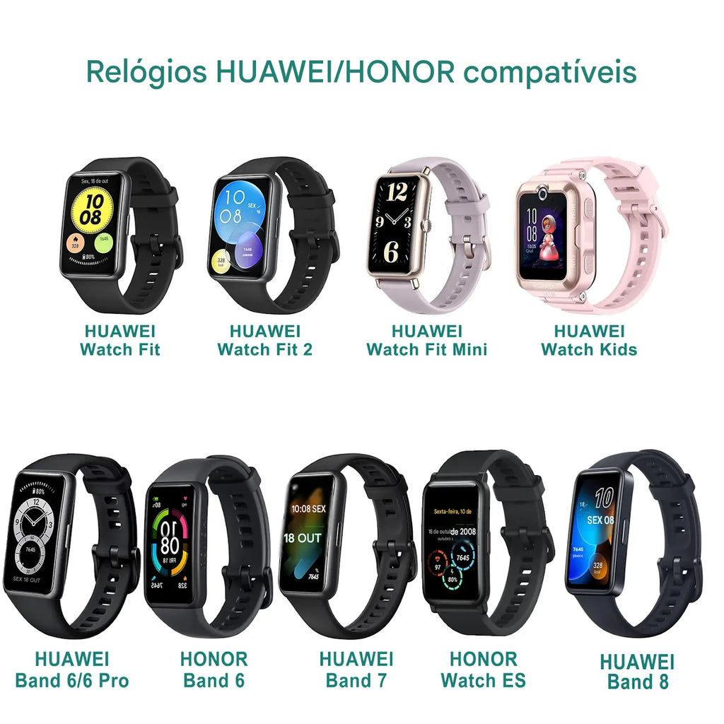 Carregador para Smartwatch Huawei e Honor - Cabo USB para Band 8, 7, 6 Pro, Watch Fit 2