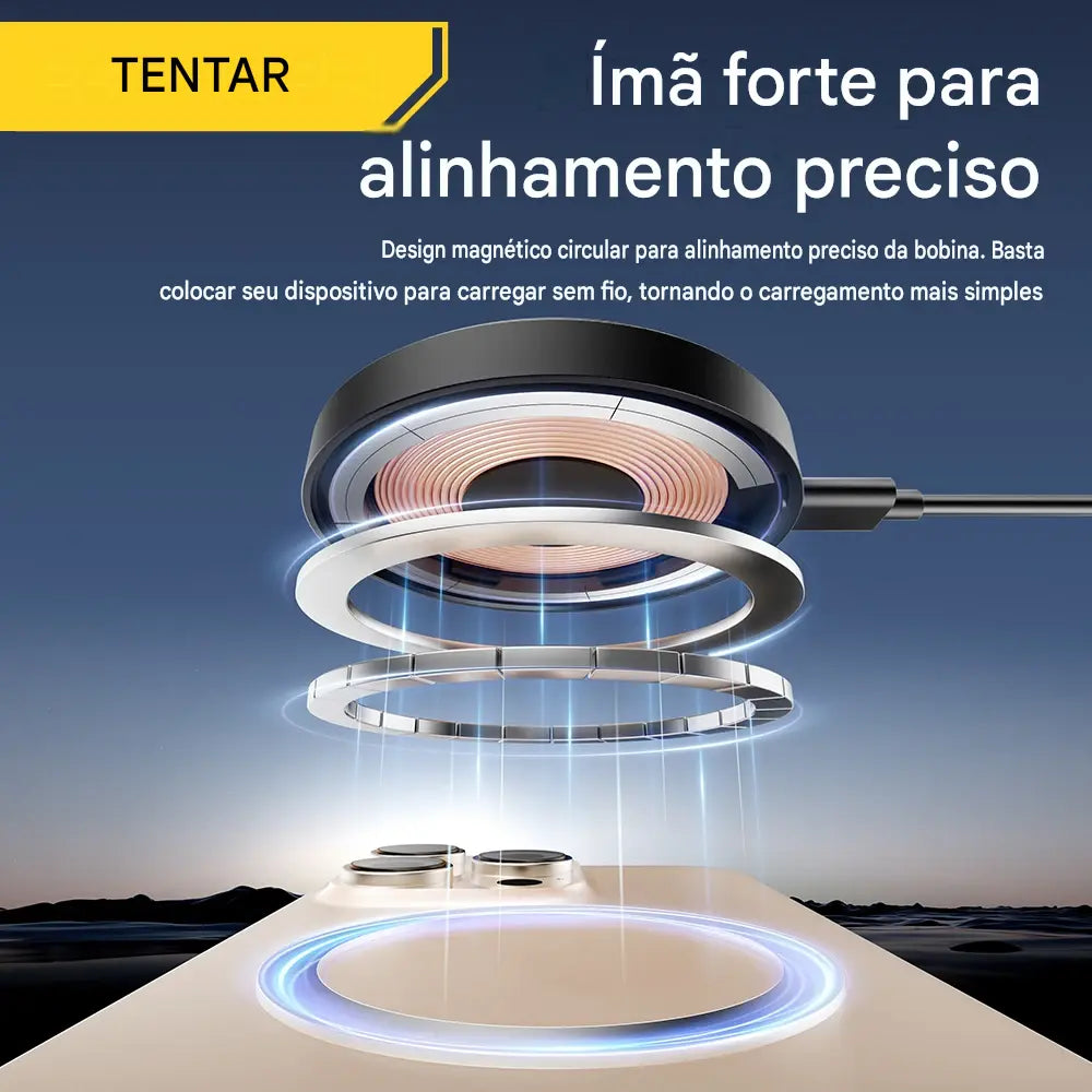 Carregador Sem Fio Magnético Essager 15W - Suporte para iPhone 16 15 14 13 Pro Max AirPods