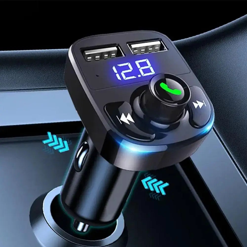 Transmissor FM Bluetooth Veicular com Carregador USB - Viva-Voz MP3 Player