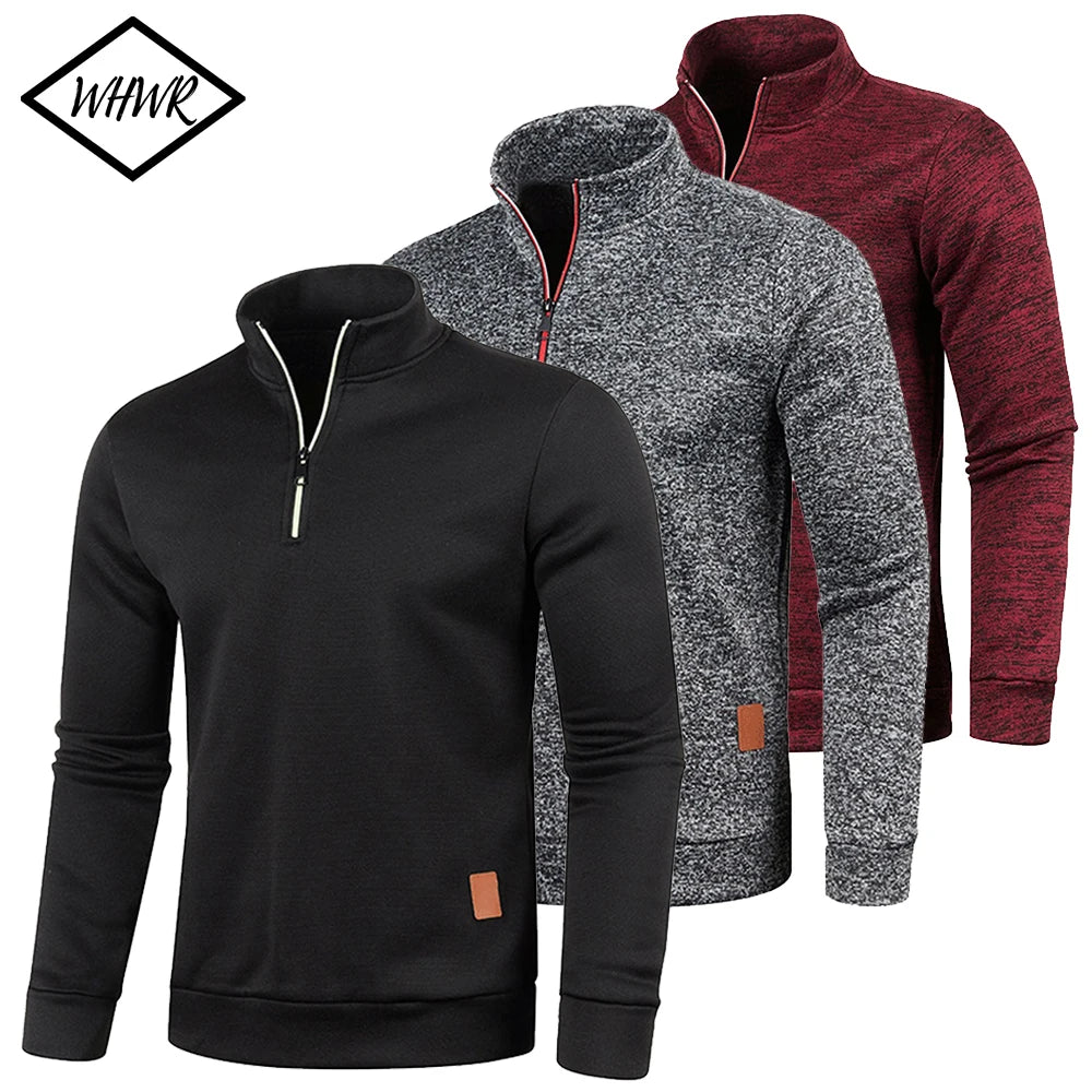Moletom Masculino Gola Alta com Meio Zíper | Casual Outono/Inverno