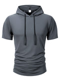 Camiseta Masculina com Capuz | Manga Curta | Streetwear Fitness Verão