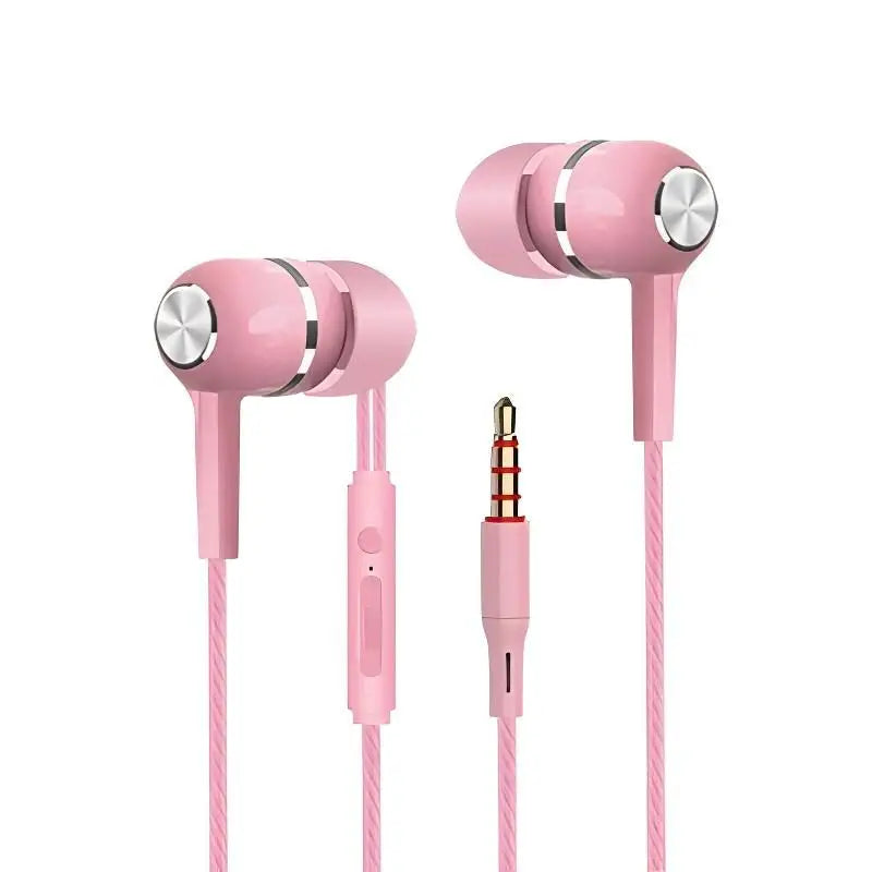 Fone de Ouvido com Fio 3.5mm - HiFi Bass Stereo com Microfone - Para Celular e PC