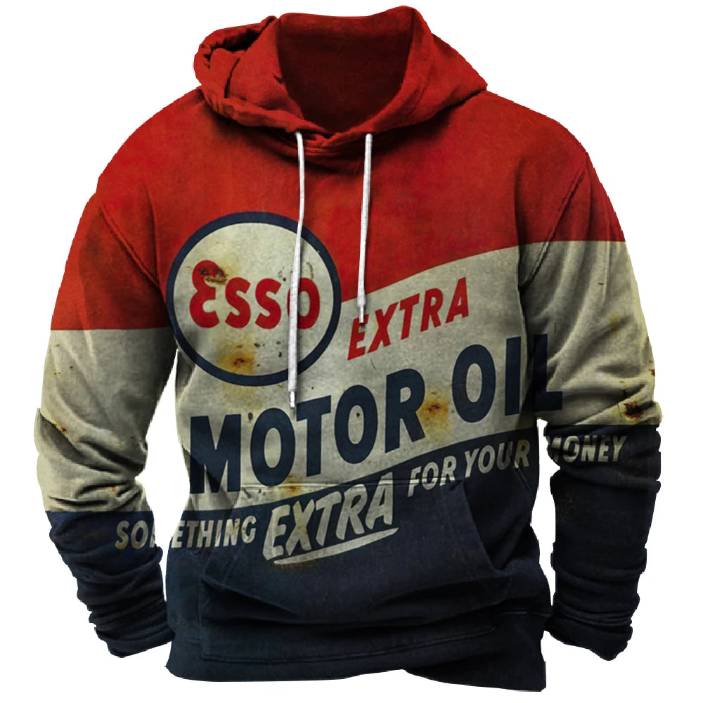 Moletom Masculino Racing com Capuz - Estampa Corrida Vintage - P ao 4XG