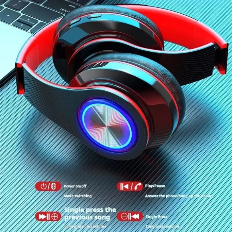 Headphone Gamer Bluetooth 5.0 VIKEFON - Surround Sound, LED 7 Cores, HiFi | PC e Celular