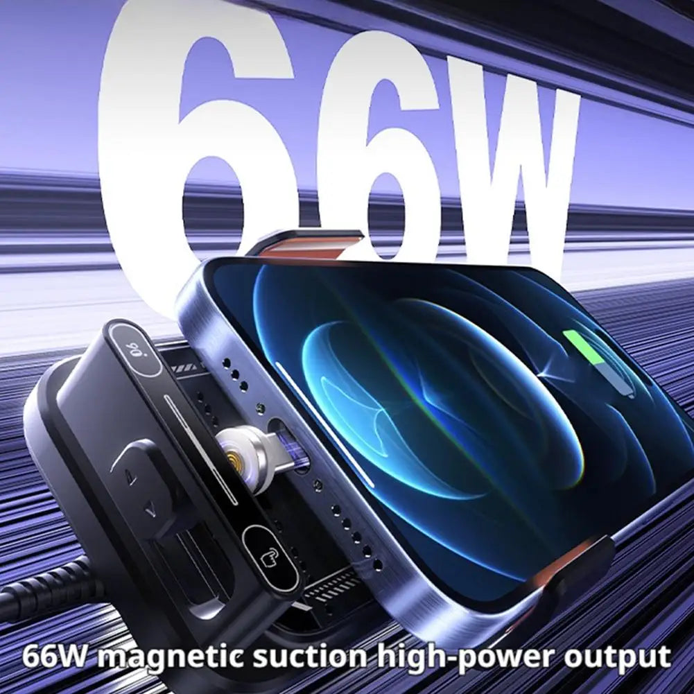 Carregador Veicular Wireless 15W com Sensor Infravermelho - Fixação Automática Rotação Um Toque