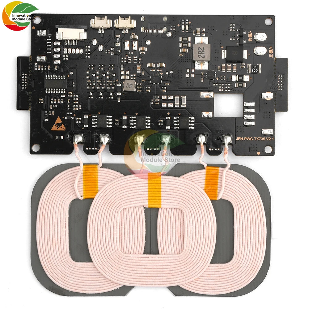 Módulo Carregador Sem Fio Padrão 15W - Placa Transmissora Universal com Proteção Múltipla