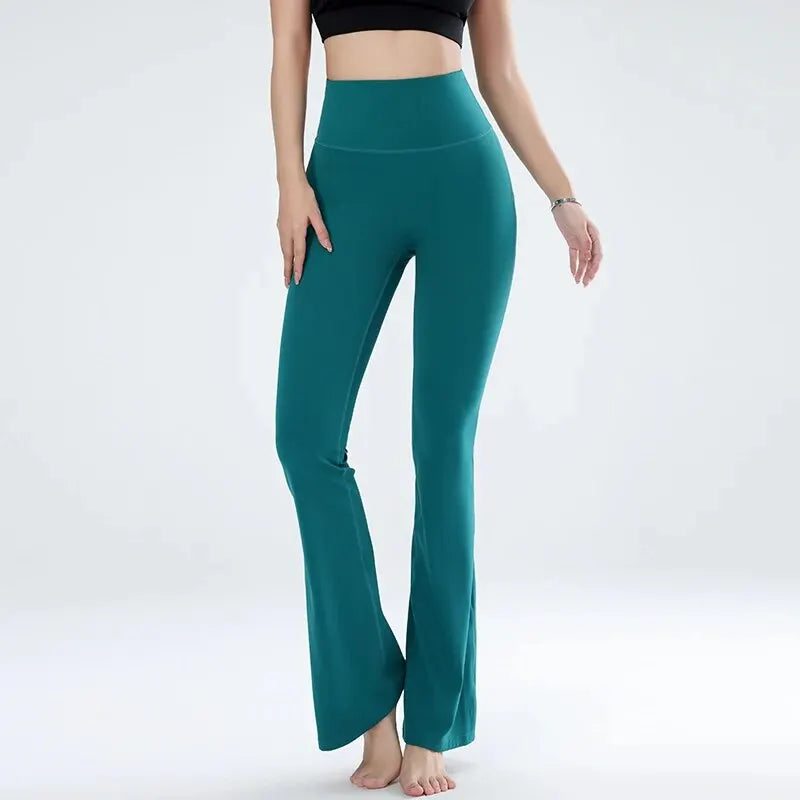 Calça Flare Feminina para Yoga e Pilates - Cintura Alta Respirável