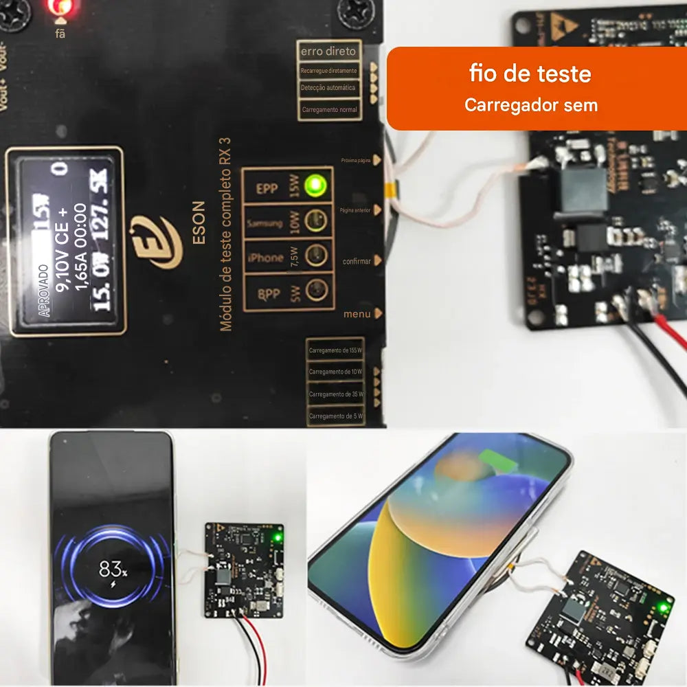Módulo Carregador Sem Fio DIY 15W - Placa Transmissora para Projetos de Carregamento Sem Fio